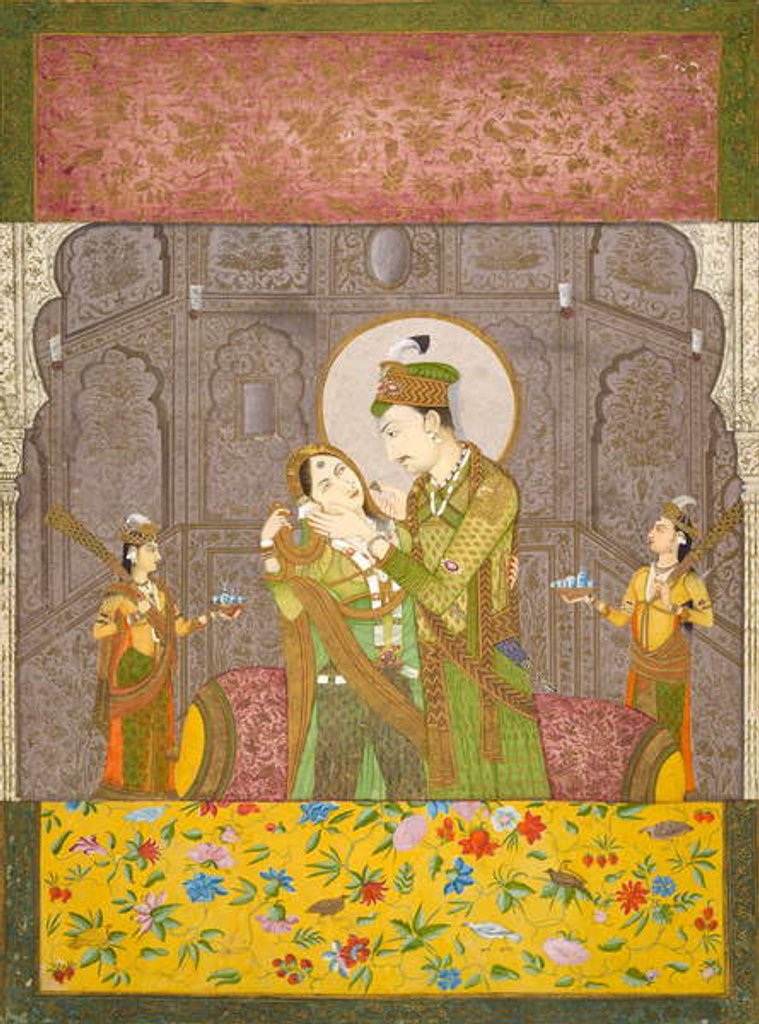 Detail of A prince and his consort, c.1790 by Indian School