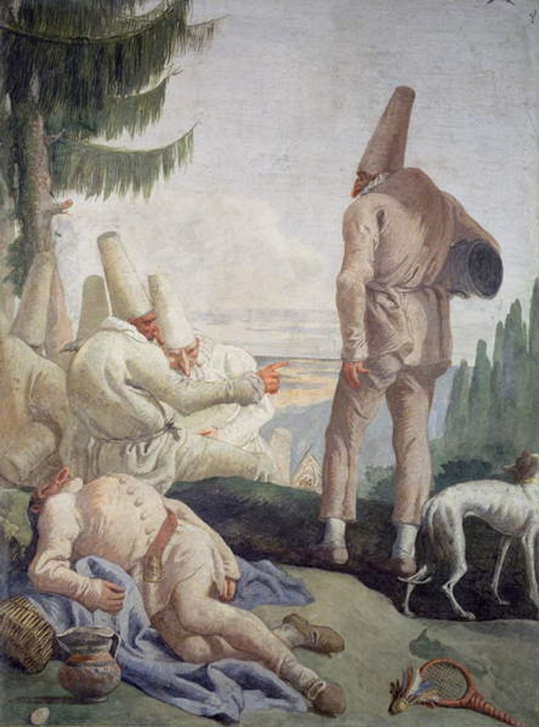 Detail of Pulcinella on Holiday by Giandomenico Tiepolo