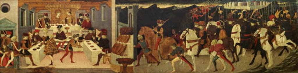 Detail of The Story of Alatiel, on Horseback and at a Banquet by Master of the Jarves Chest