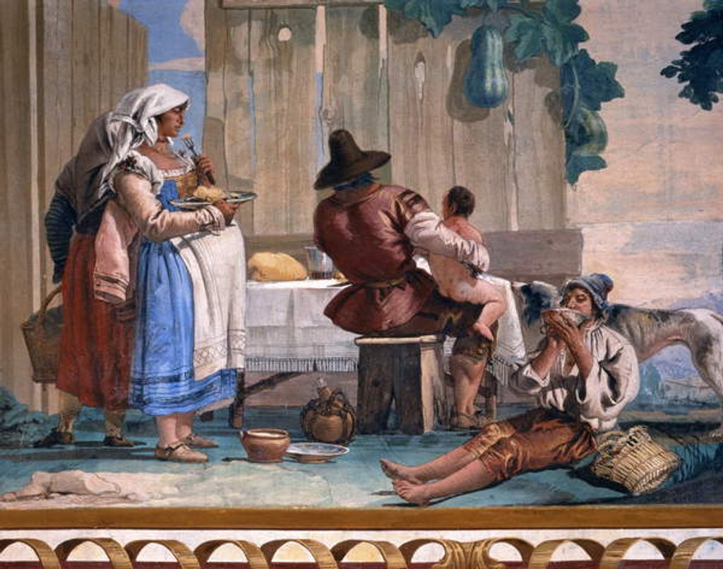 Detail of Peasant Family at Table by Giandomenico (1727-1804) Tiepolo
