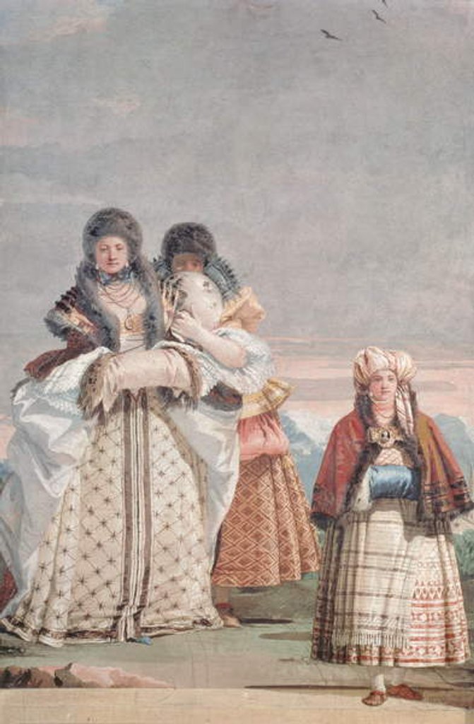 Detail of A Winter Stroll by Giandomenico Tiepolo