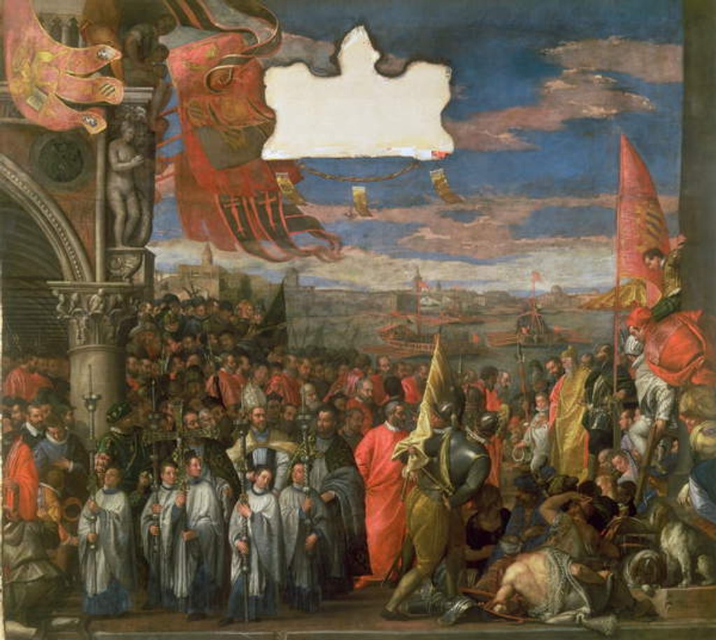 Detail of The Doge Andrea Contarini Returning Victorious from Chioggia by Veronese (1528-88) (workshop of)