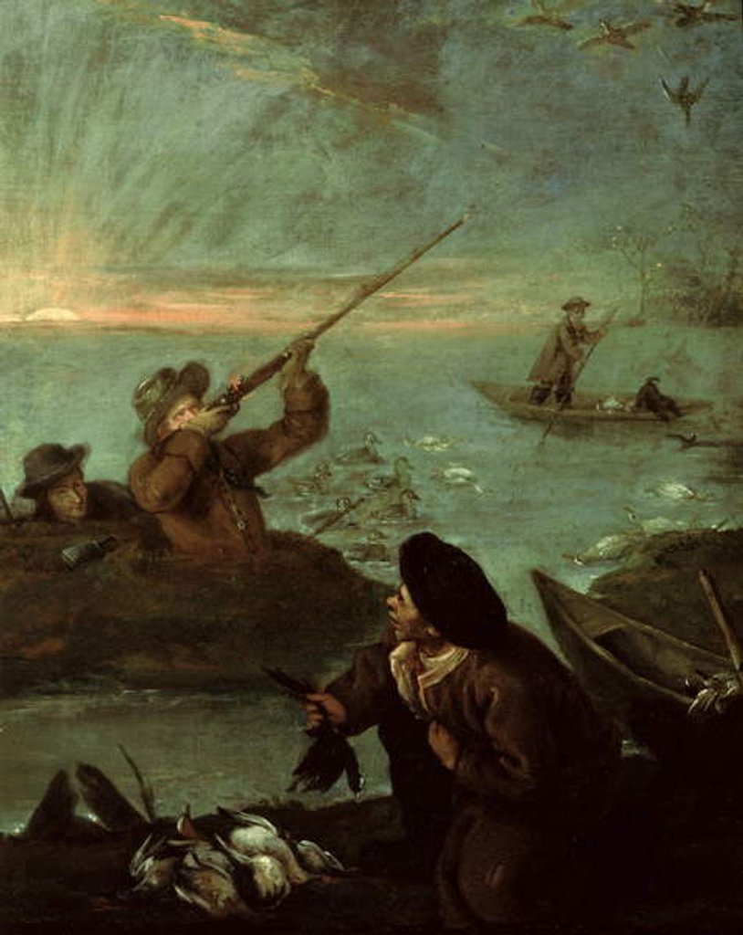 Detail of Hunters Shooting at Ducks by Pietro Longhi