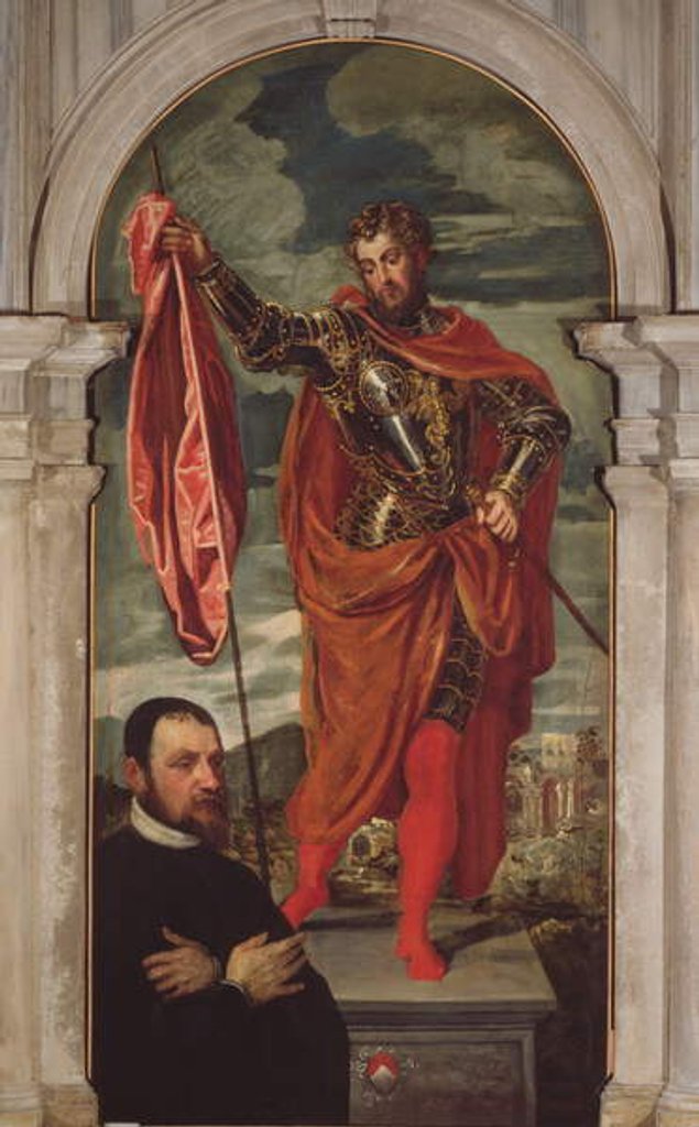 Detail of St. Demetrius and a Donor from the Ghisi Family by Jacopo Robusti Tintoretto