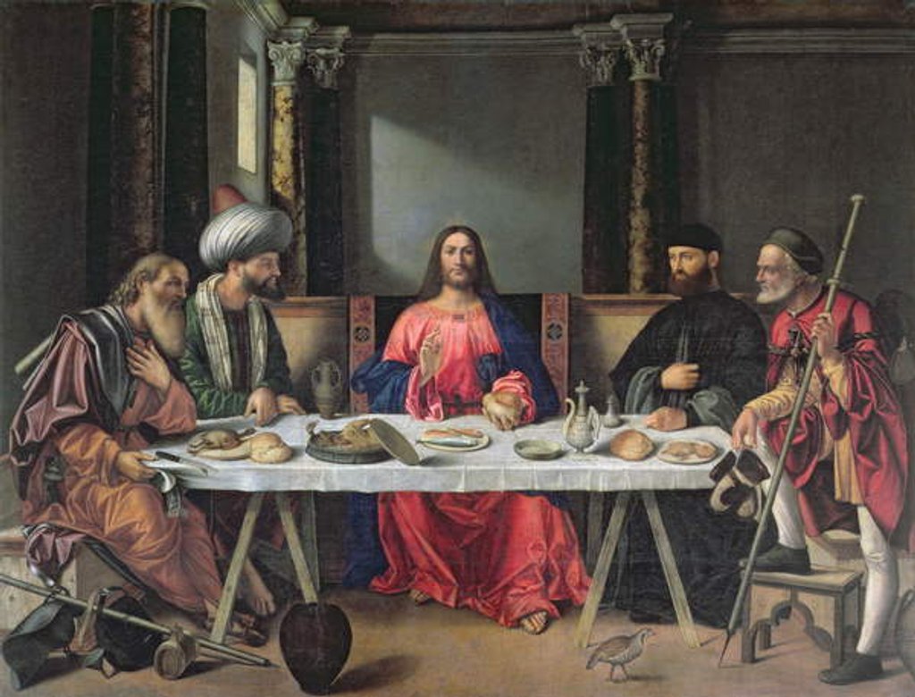 Detail of The Supper at Emmaus by Vittore (attr.to) Carpaccio