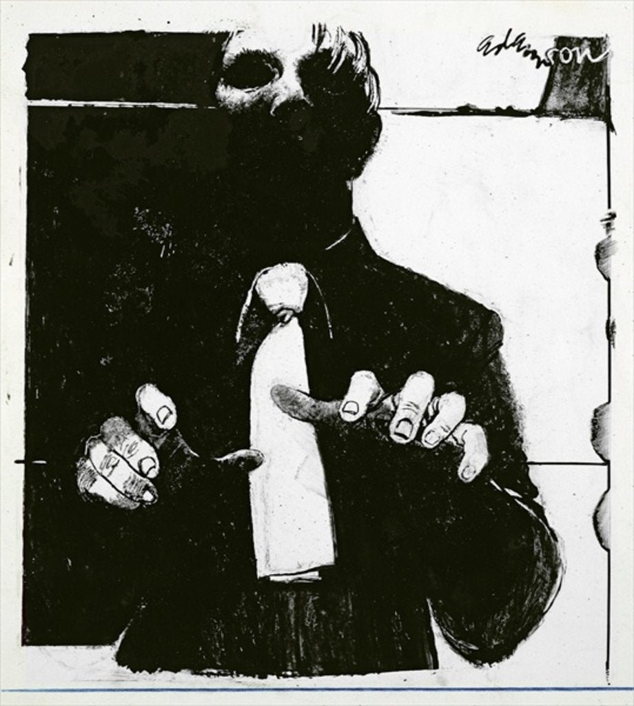 Detail of Illustration for 'Nursing a Blind Patient' an article in 'Nursing Times', published 30th October 1975 by George Adamson