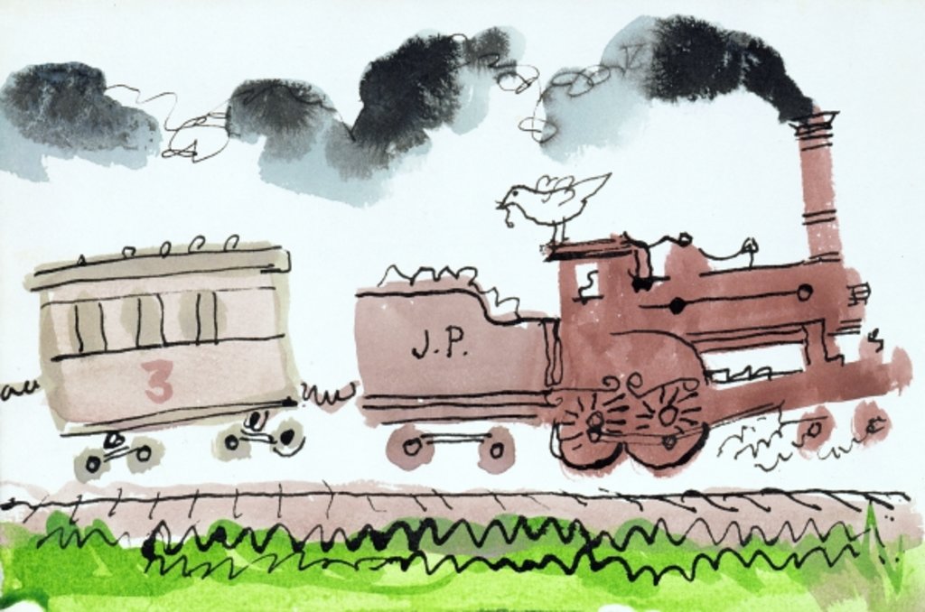 Detail of The Steam Train, Part I, 1952 by George Adamson