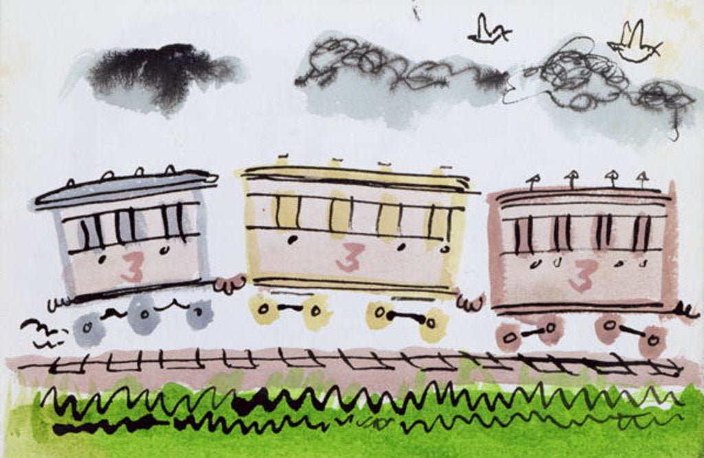 Detail of The Steam Train, Part II, 1952 by George Adamson