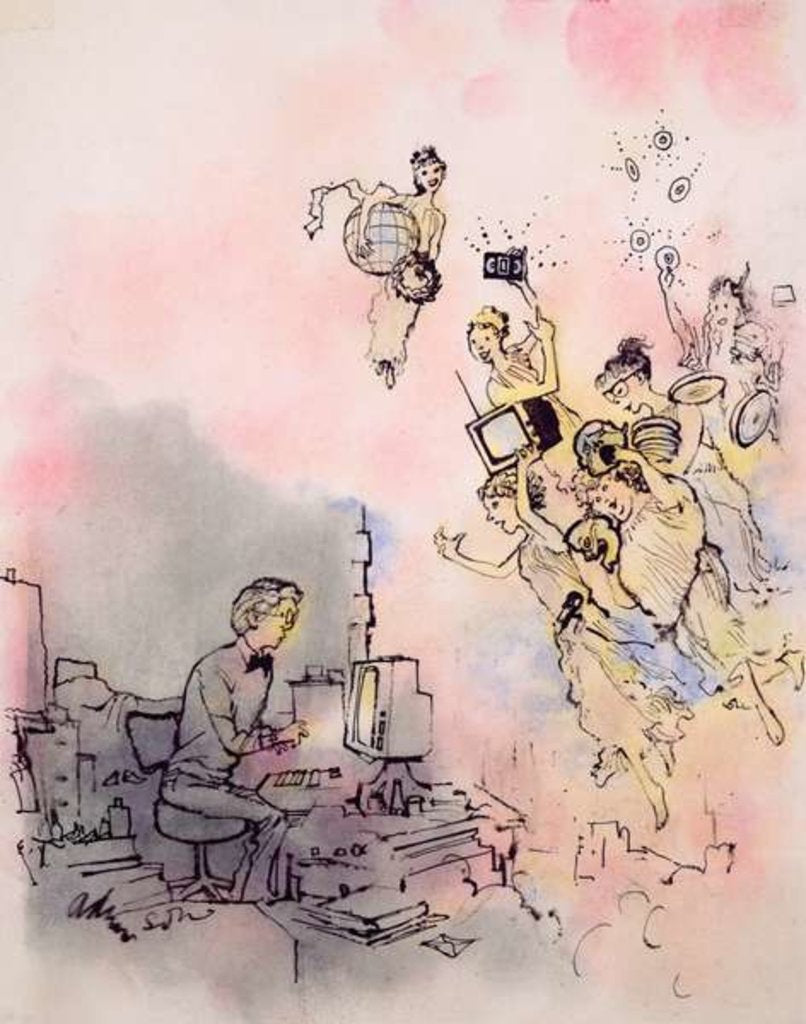 Detail of Modern Young Writer gets inspiration from Multimedia Muses by George Adamson