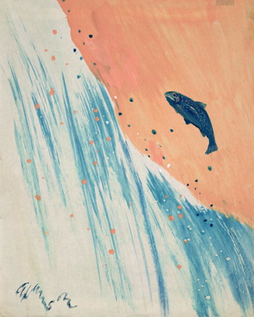 Detail of Salmon Leap by George Adamson