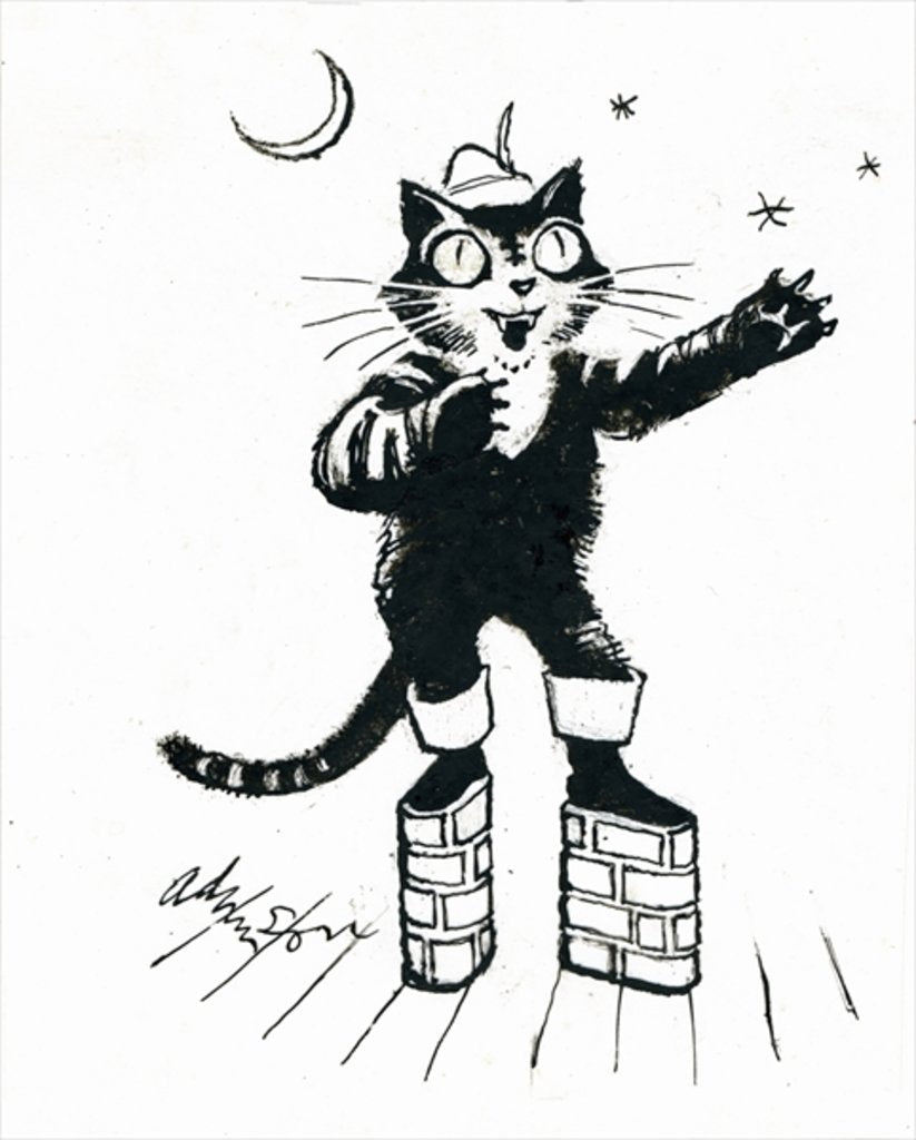 Detail of Puss in boots by George Adamson