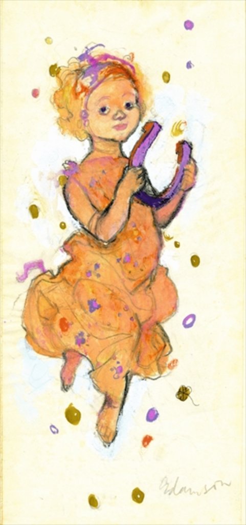 Detail of Girl bringing luck and success by George Adamson