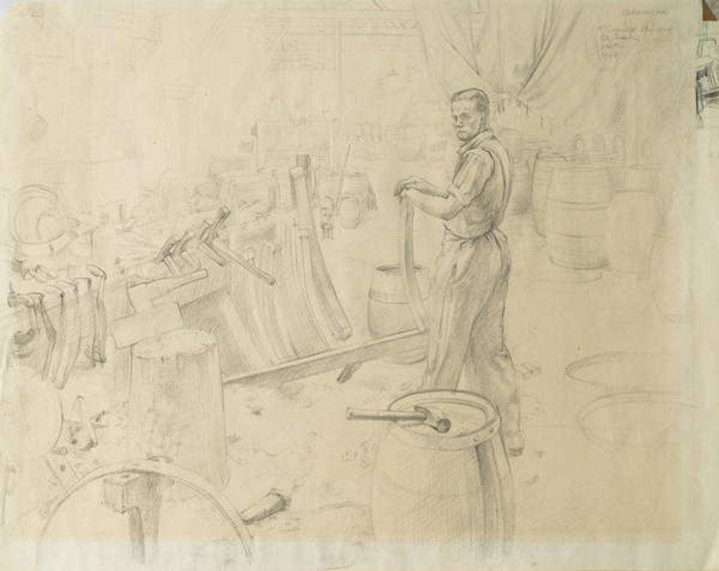 Detail of Mr Burridge Standing, 1948 by George Adamson