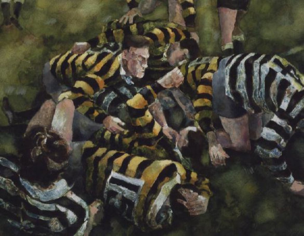Detail of Farnham Rugby Club Scoring a Try by Gareth Lloyd Ball