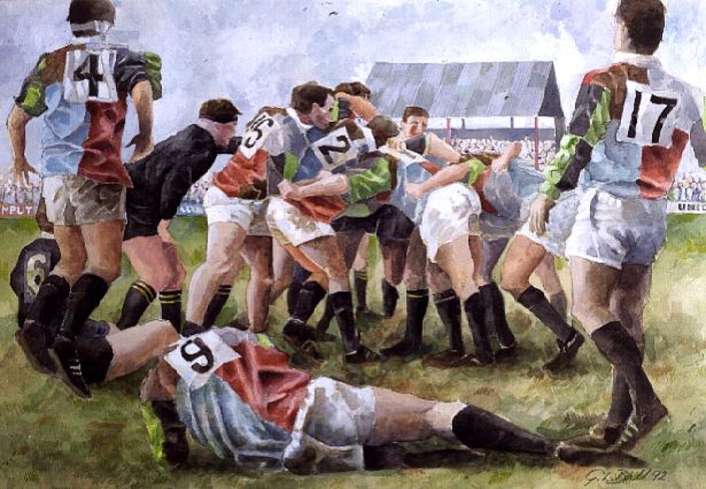 Detail of Rugby Match: Harlequins v Wasps, 1992 by Gareth Lloyd Ball