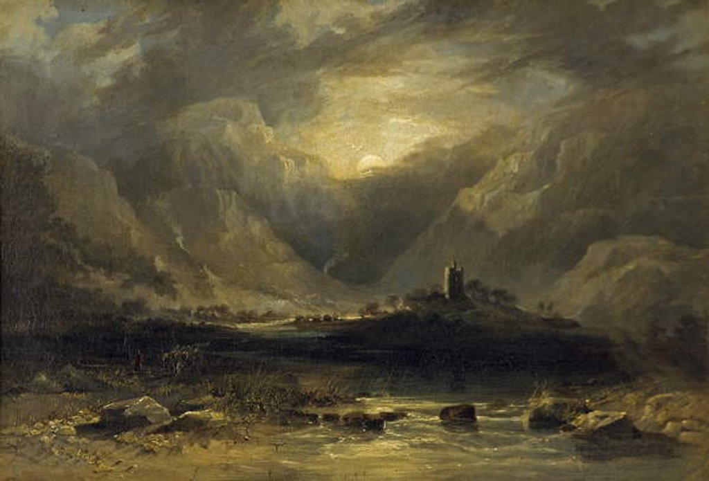 Detail of Vale of Llanberis, Snowdon, North Wales by Anthony Vandyke Copley Fielding