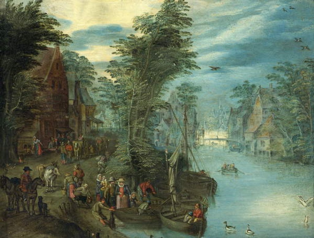 Detail of River Scene, c.1630-50 by Jan the Elder (style of) Brueghel