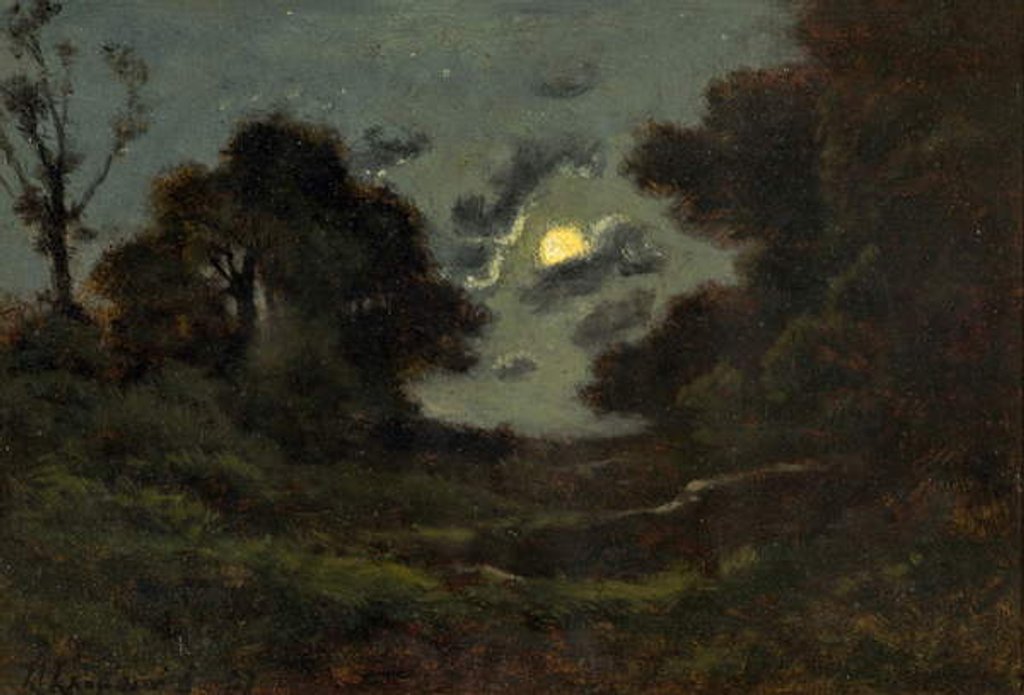 Detail of Clair de Lune, 1897 by Henri-Joseph Harpignies