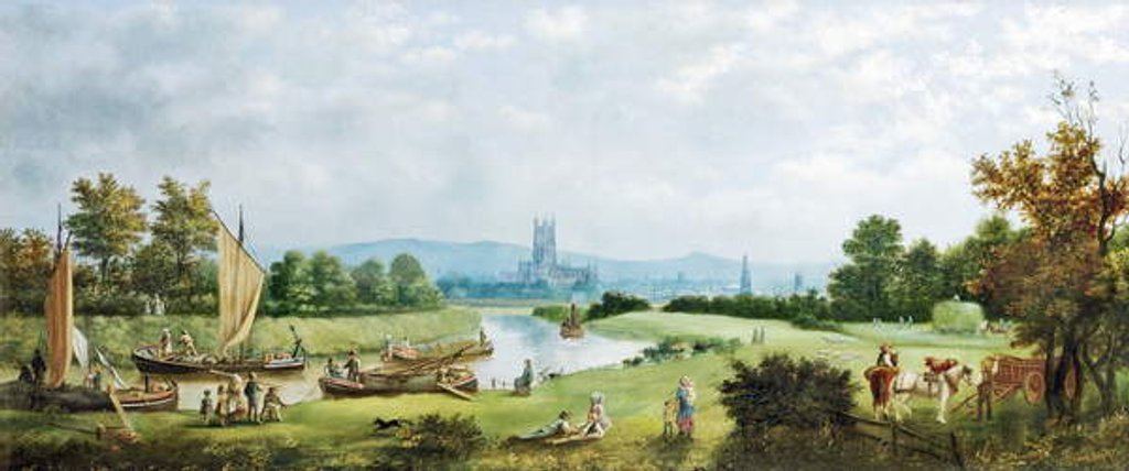 Detail of Glorious Summer, Gloucester from the North West, 1879 by G. F. Walton