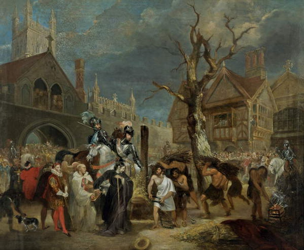 Detail of Martyrdom of Bishop Hooper by Michael William Sharp