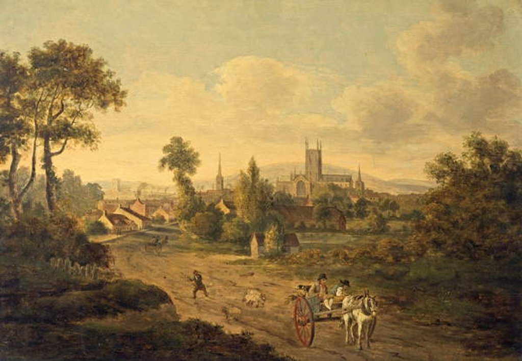 Detail of Gloucester from St Mary Magdalen, c.1780 by Julius Caesar Ibbetson