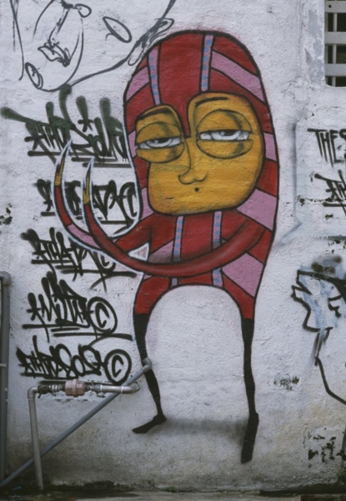 Detail of Mural depicting a figure by Anonymous