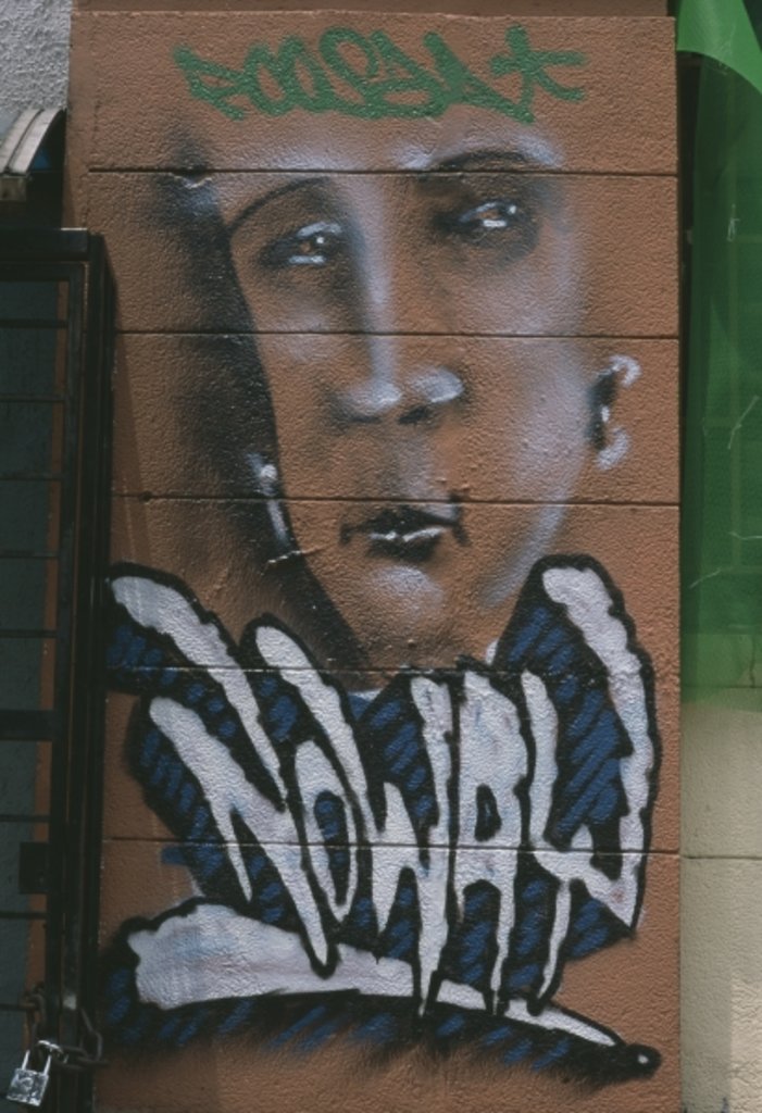Detail of Mural depicting a human face by Anonymous