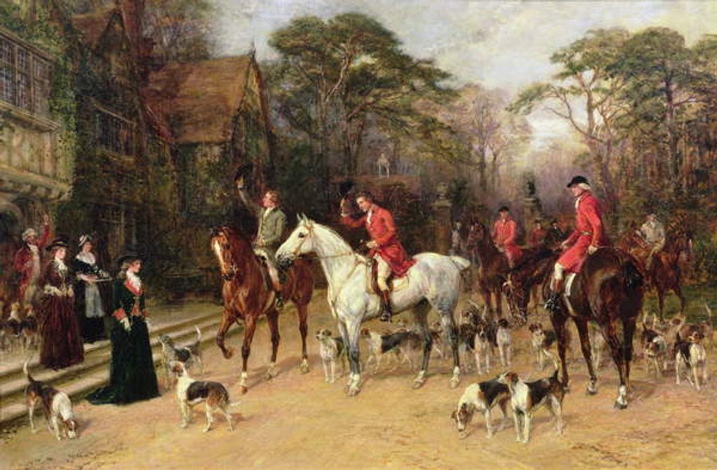 Detail of The Meet at the Manor House, 1908 by Heywood Hardy