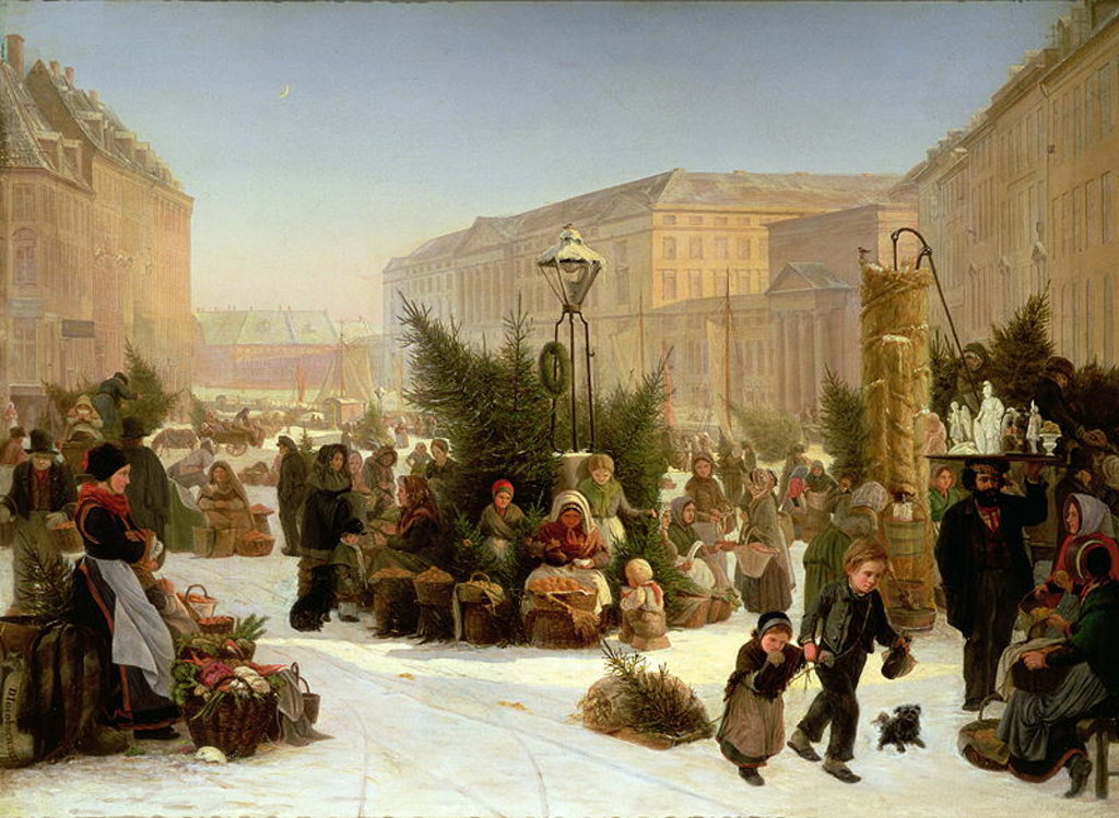 Detail of Selling Christmas Trees, 1853 by David Jacobsen