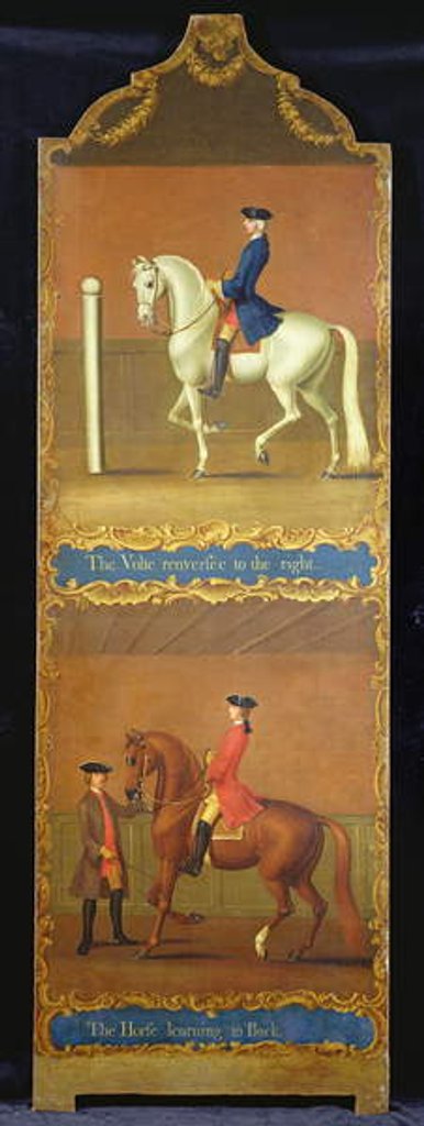Detail of The Volte Renversee to the Right and The Horse Learning to back, c.1750 by Thomas of Pall Mall Butler