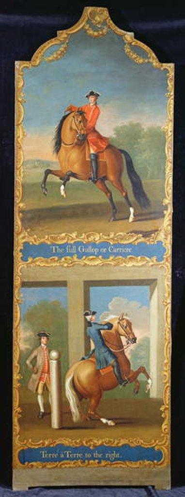 Detail of The Full Gallop or Carriere and Terre a Terre to the right, c.1750 by Thomas of Pall Mall Butler