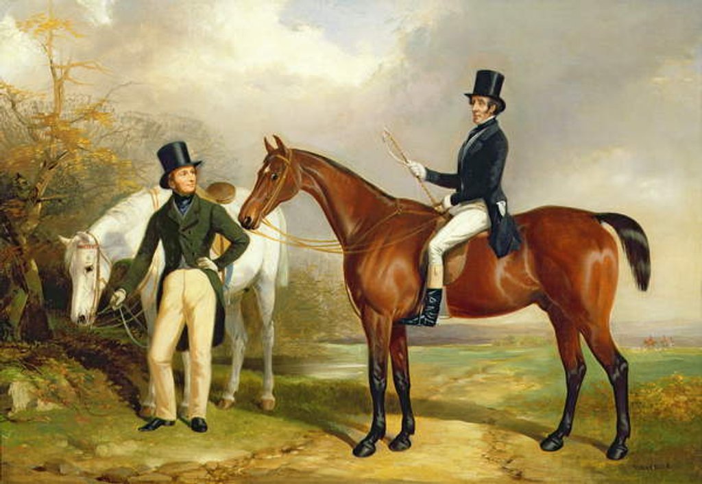 Detail of Two Gentlemen Out Hunting by Henry Barraud