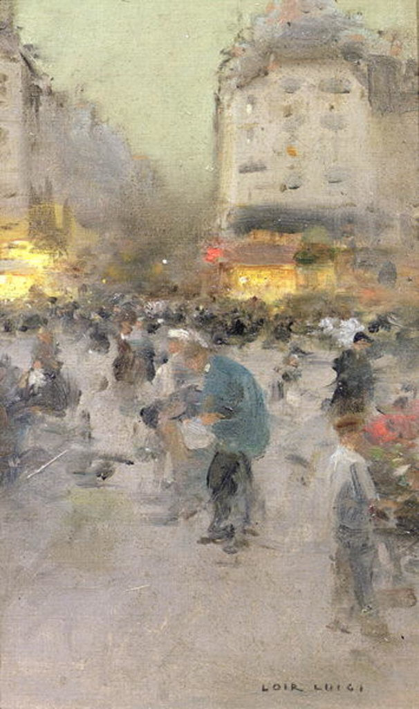 Detail of A Paris Street Scene by Luigi Loir