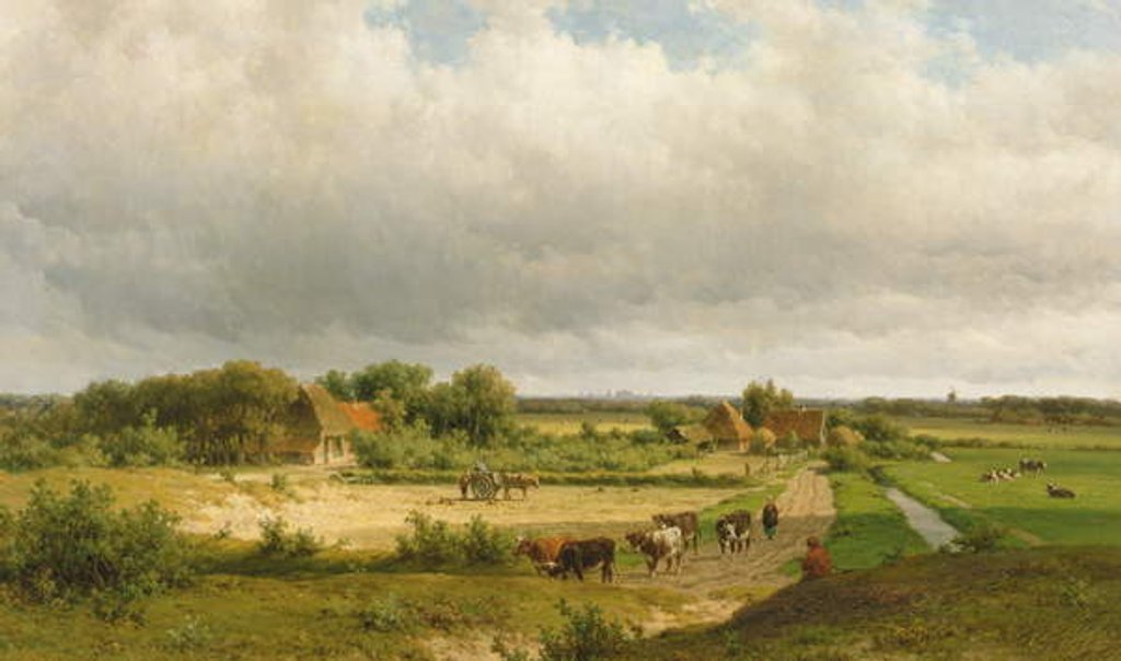 Detail of Extensive Dutch Landscape by Willem Vester