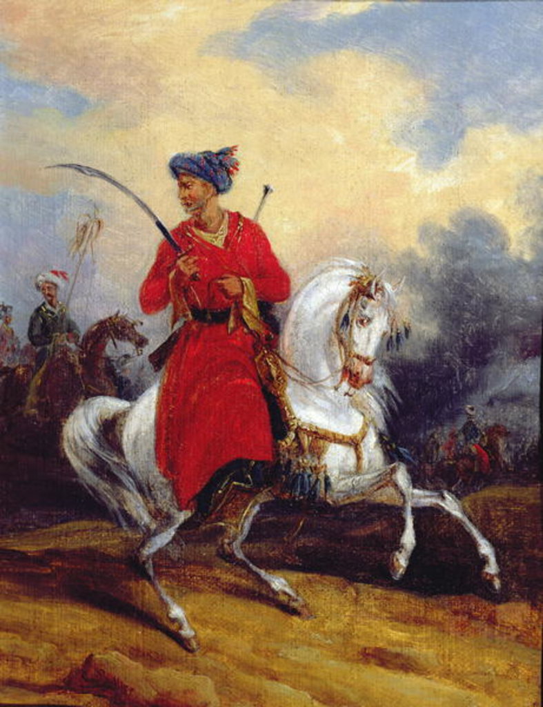 Detail of An Ottoman on Horseback by Charles Bellier
