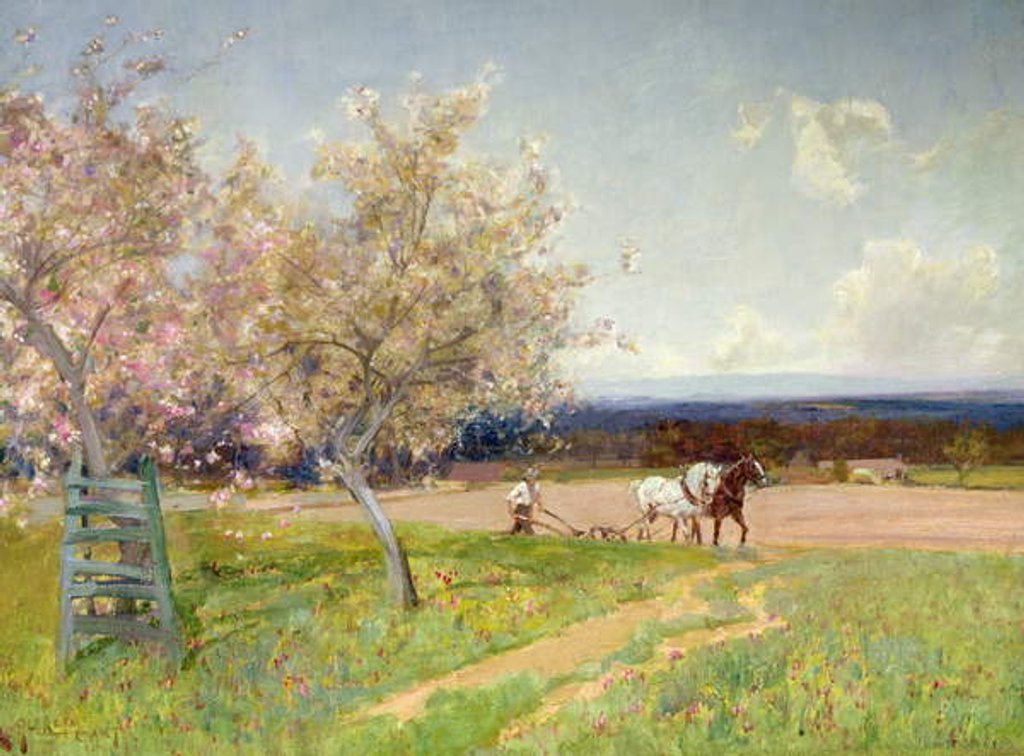 Detail of Springtime Ploughing, c.1900 by Alfred East