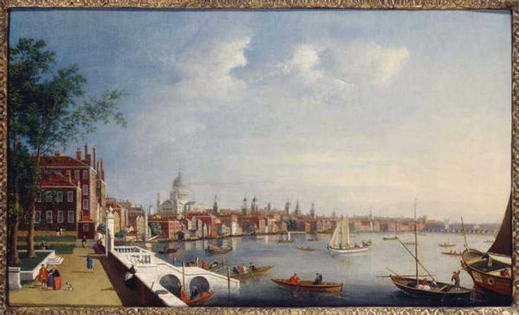 Detail of View of the Thames looking towards St. Paul's from the gardens of Somerset House by William James