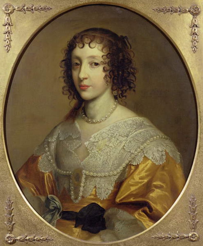 Detail of Portrait of Henrietta Maria, Queen consort of Charles I of Great Britain and Ireland by Cornelius Janssen van Ceulen