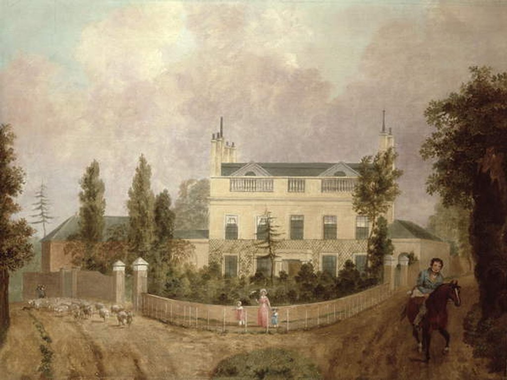 Detail of View of a country house, c.1840 by English School