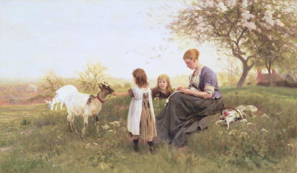 Detail of Feeding the Goats, 1870 by Otto Weber