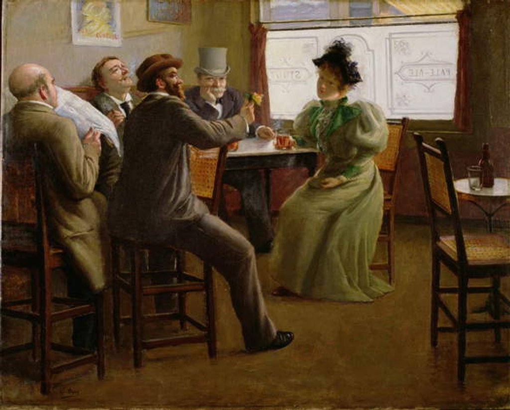 Detail of Bar interior, c.1880 by Belgian School