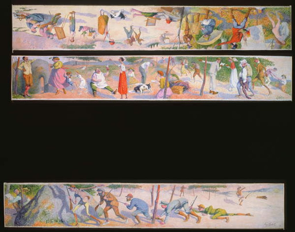 Detail of Three humorous scenes, 1918 by Eugene Cadel