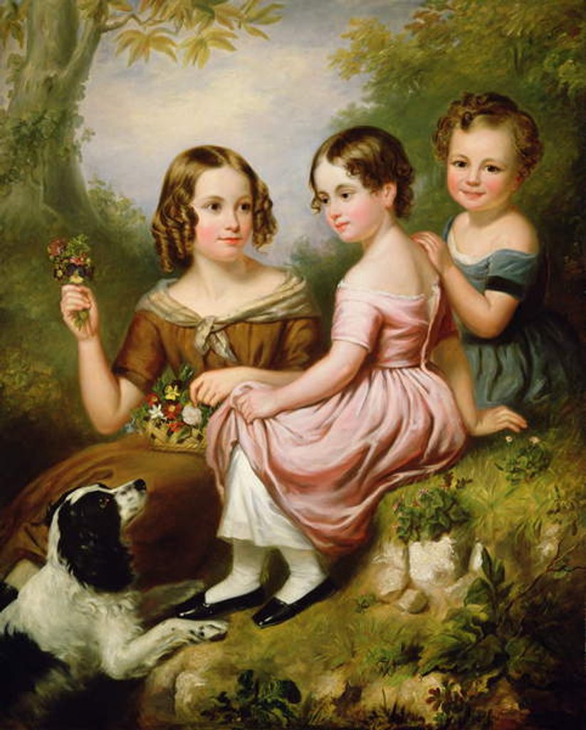 Detail of Portrait of three children, 1846 by W.R. Waters