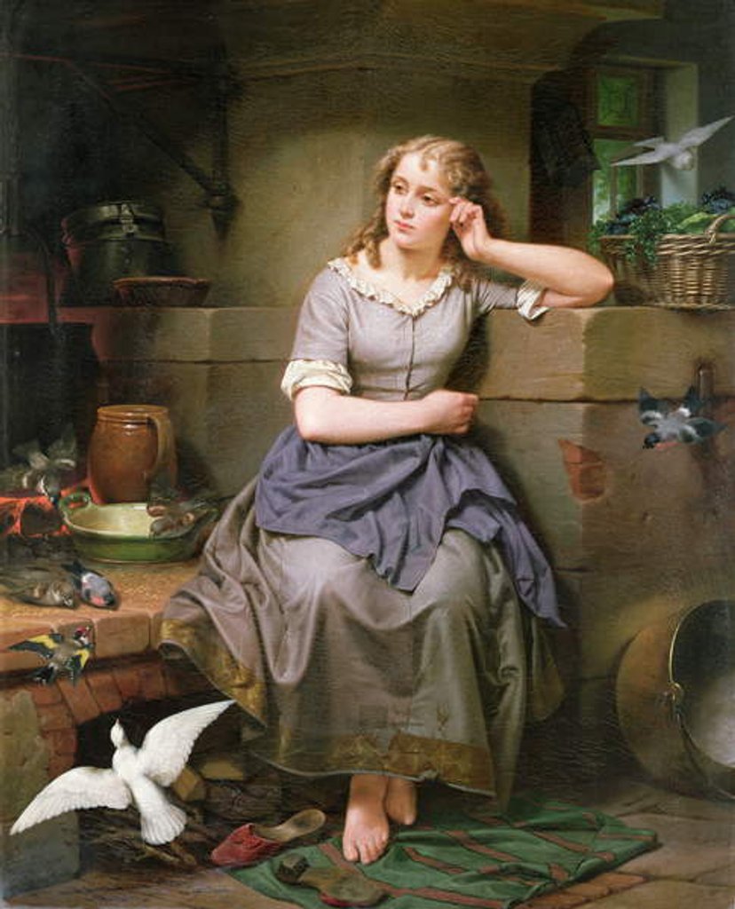 Detail of Cinderella and the Birds, 1868 by English School