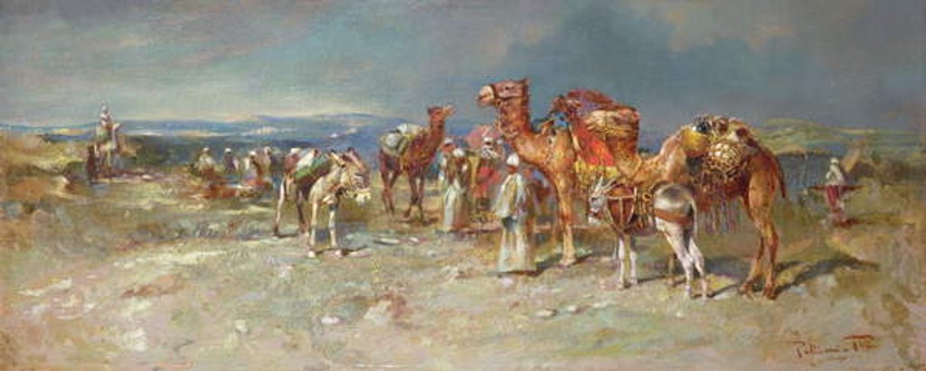 Detail of The Arab Caravan by Italian School