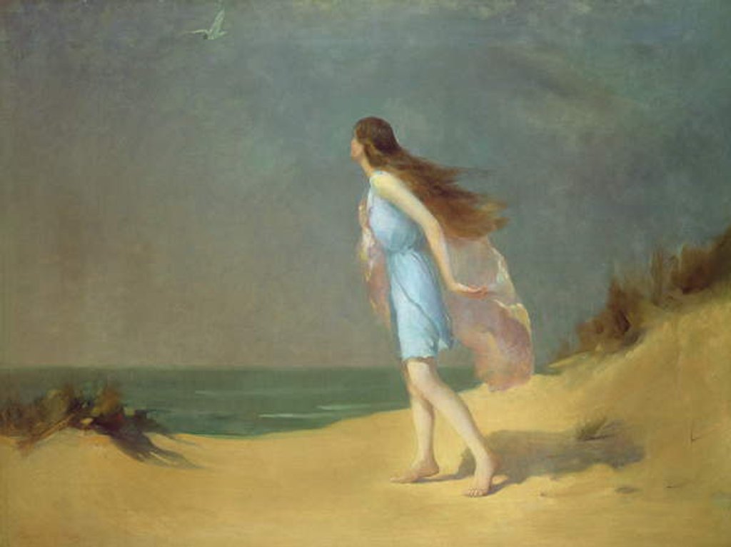 Detail of Girl on the beach by Frank Richards