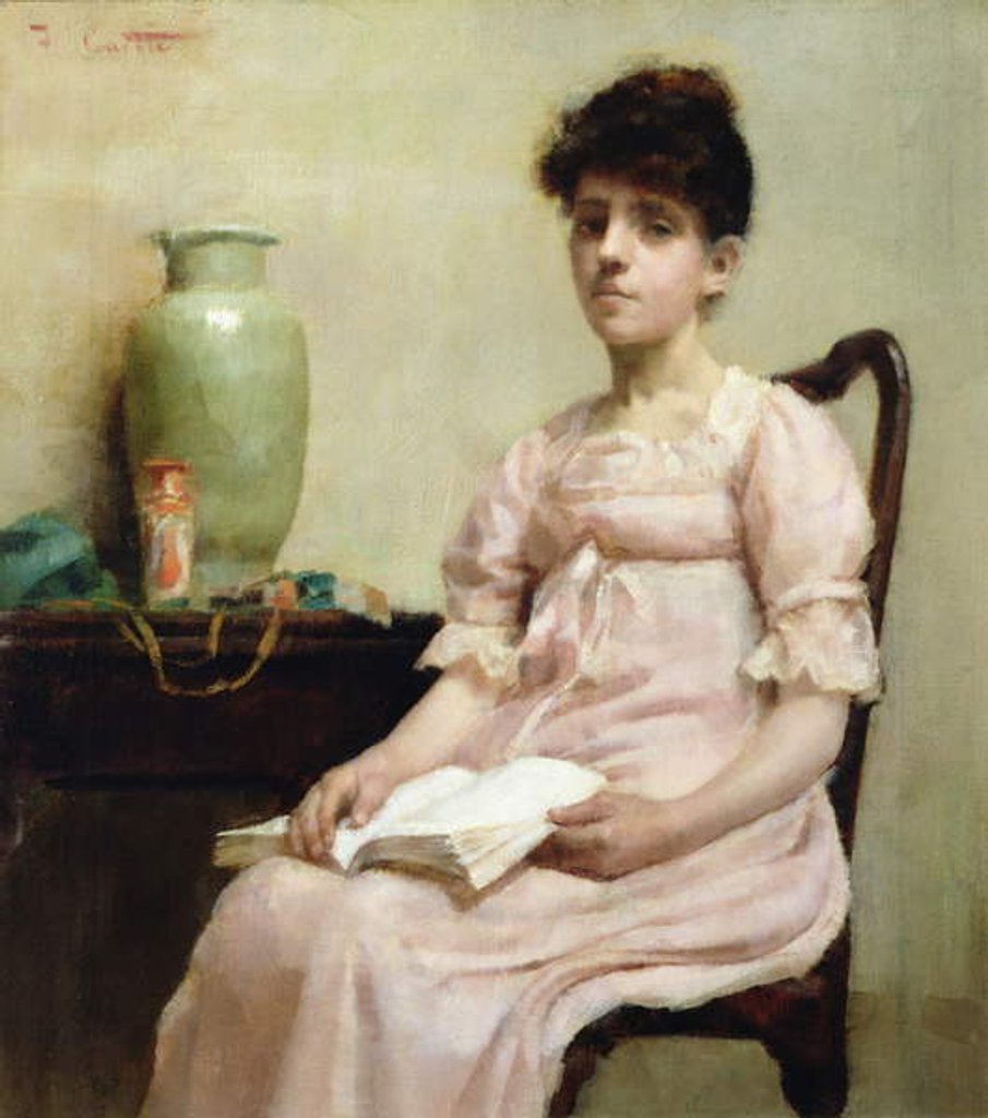 Detail of Lady Reading by Fanny Caille