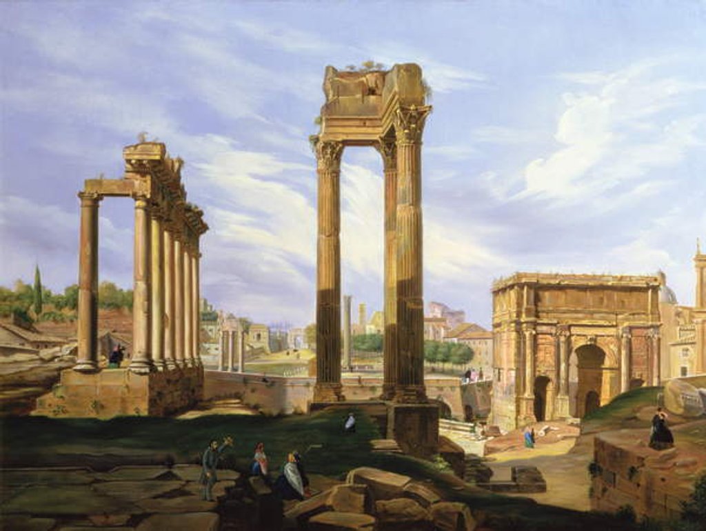 Detail of View of the Roman Forum by Jodocus Sebasiaen Adeele