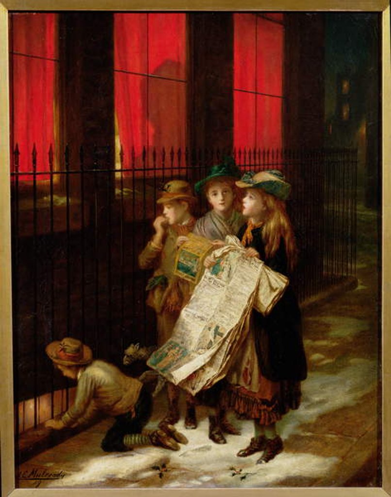 Detail of Carol Singers, 1889 by Augustus Edward Mulready