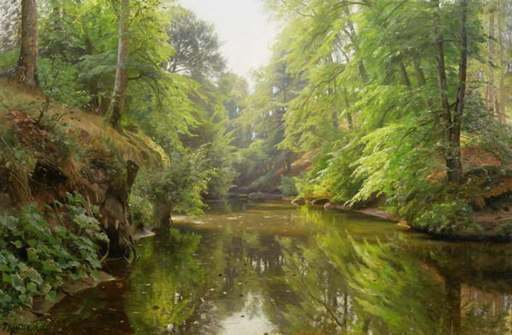 Detail of The Quiet River, 1913 by Peder Monsted